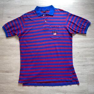 RED/BLUE STRIPED POLO T-SHIRT